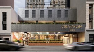 the entrance to the Grayson hotel in New York city