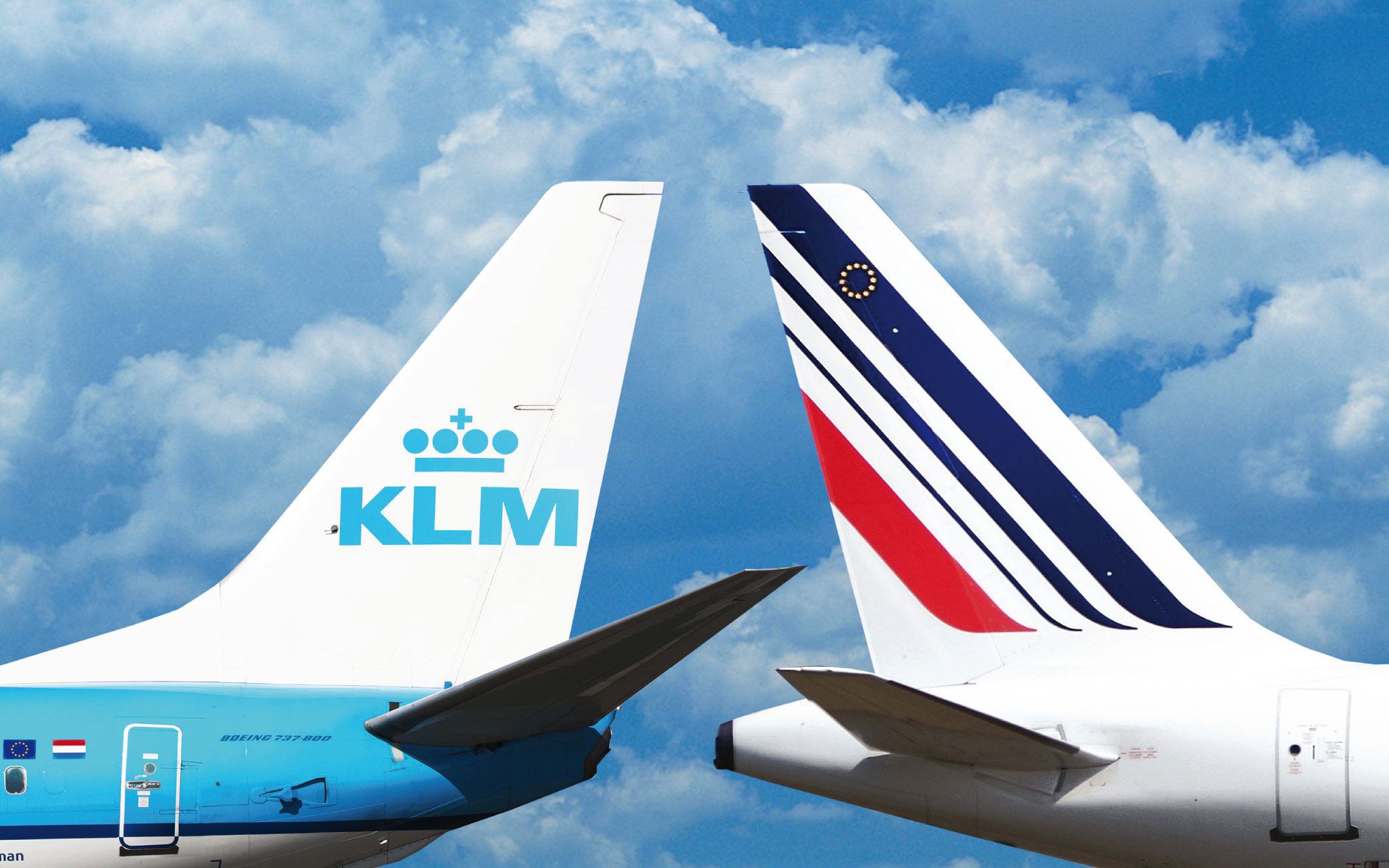 Air France and KLM Tail Fin