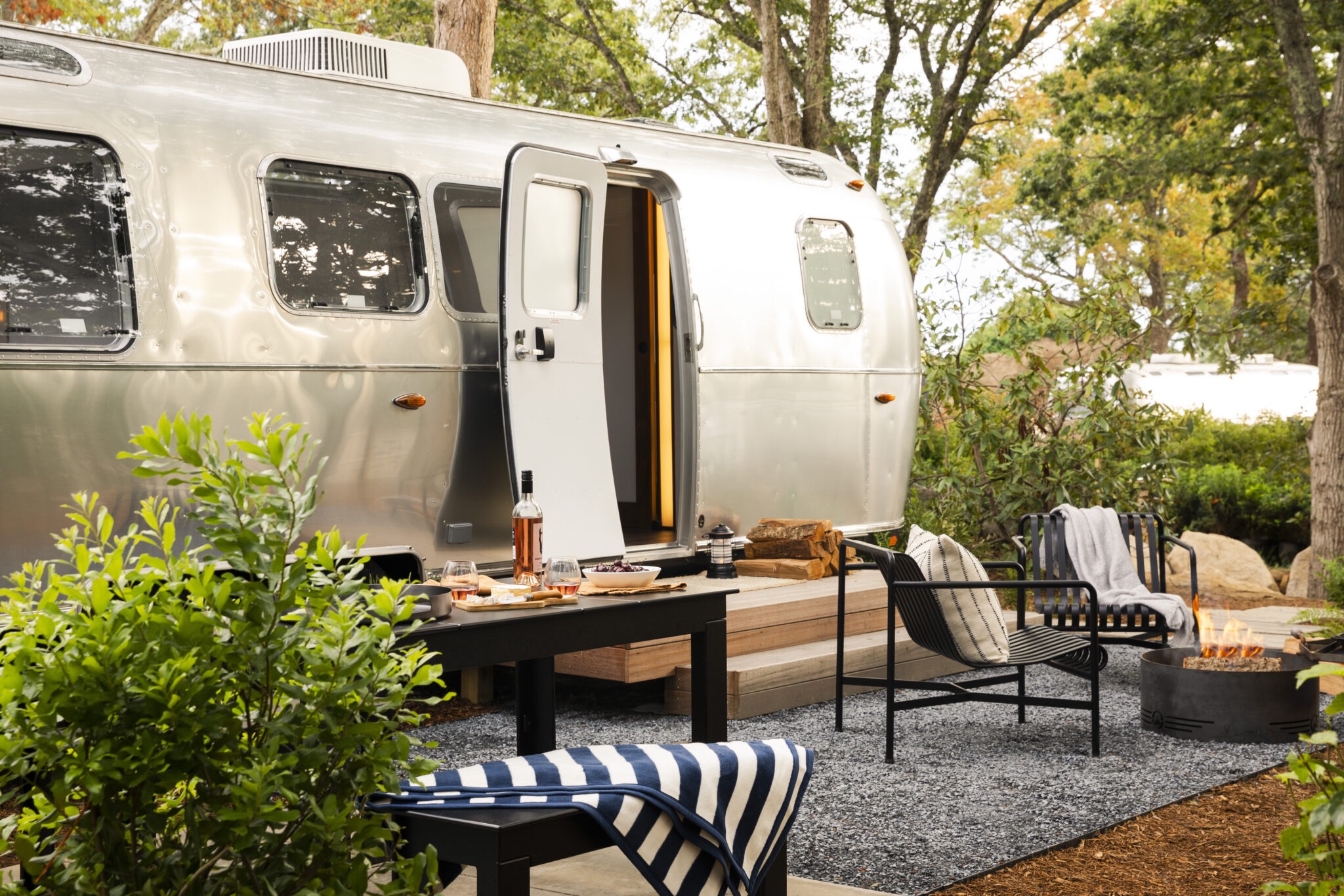 autocamp airstream accommodation with outdoor living space