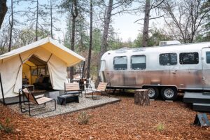autocamp airstream trailer and glamping tent