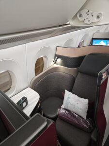 Qatar Airways A350-1000 Business Class Review: QSuite – seat