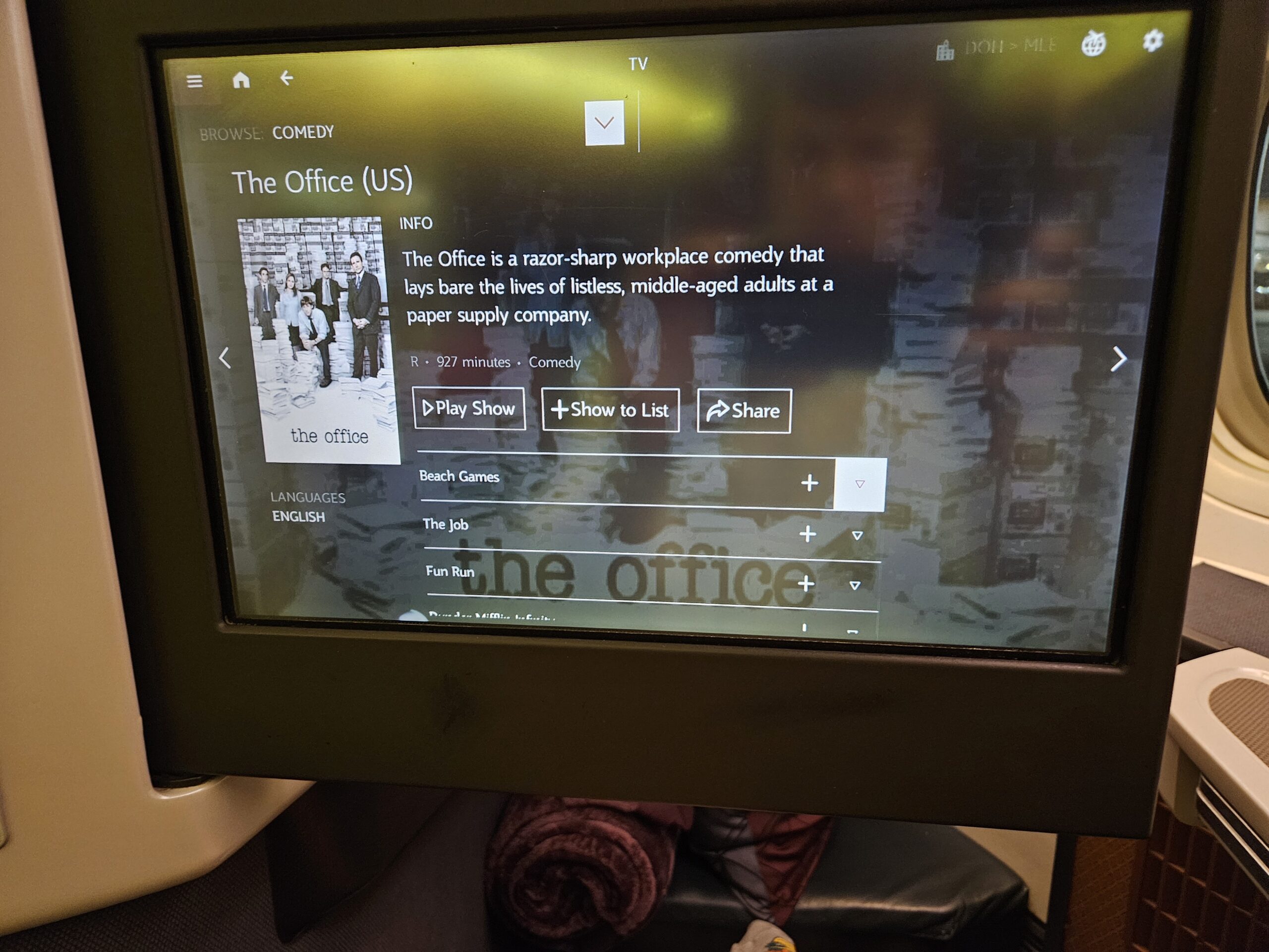 Qatar Airways 777-300ER Business Class Review –  qatar airways 777 tv monitor