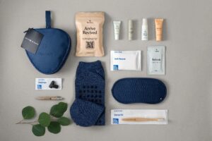 United Teases A New Amenity Kit And Child Pack 1 - New United Airlines Amenity Kit (In Partnership With Therabody) - Blue