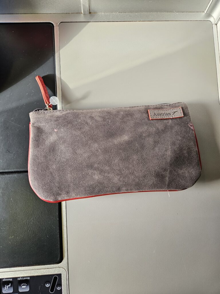 Austrian Airlines 767-300ER Business Class Review – amenity kit pouch case austrian airlines business class