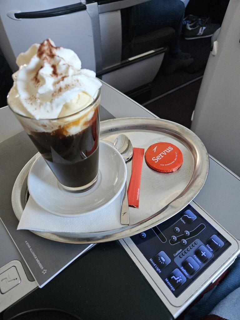 Austrian Airlines 767-300ER Business Class Review – wiener eskaffe chocolate coffee menu coffeehouse coffee house business class austrian airlines