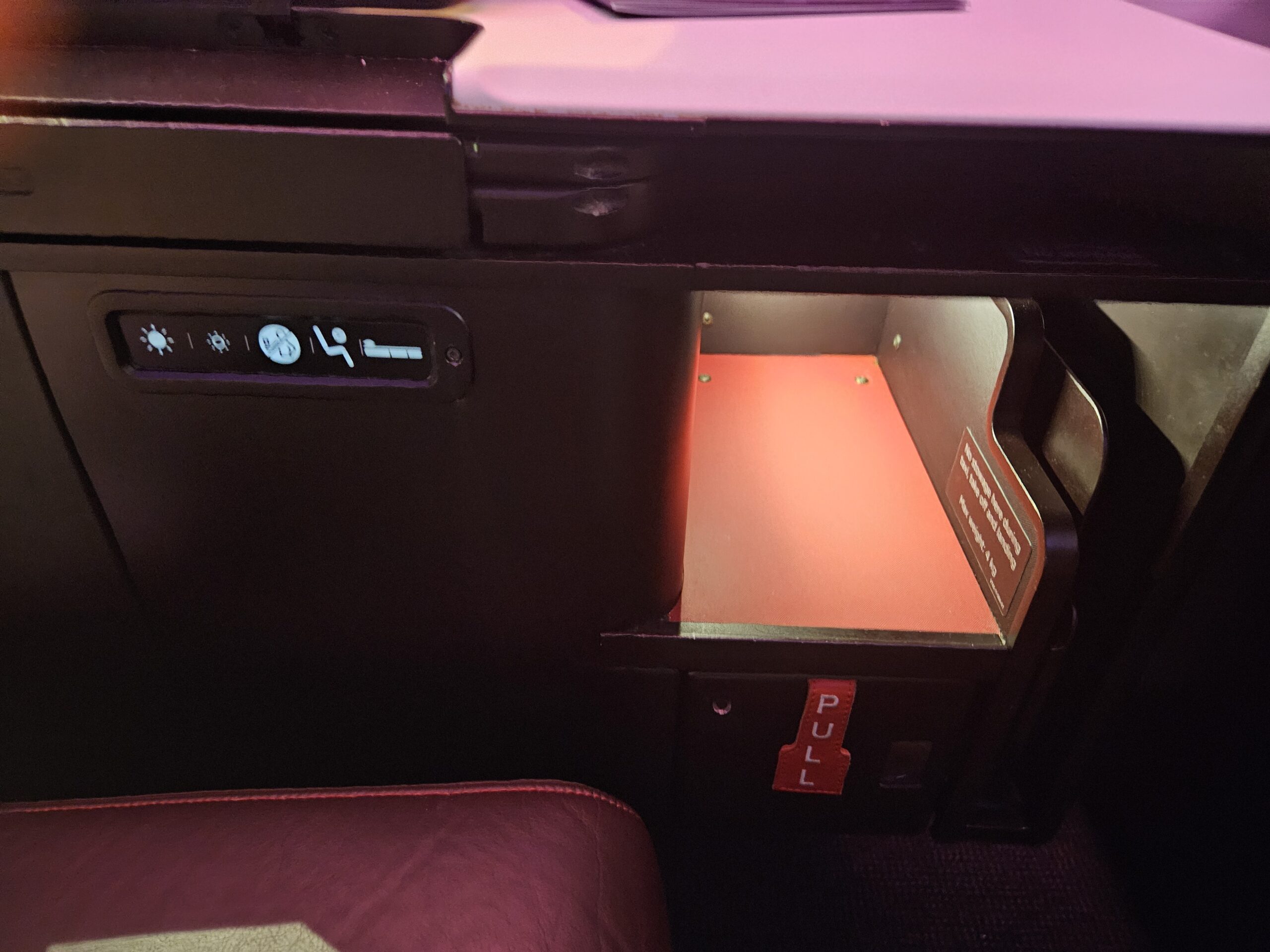Virgin Atlantic A330-900neo Upper Class Review – virgin atlantic business class storage shelf shoe storage