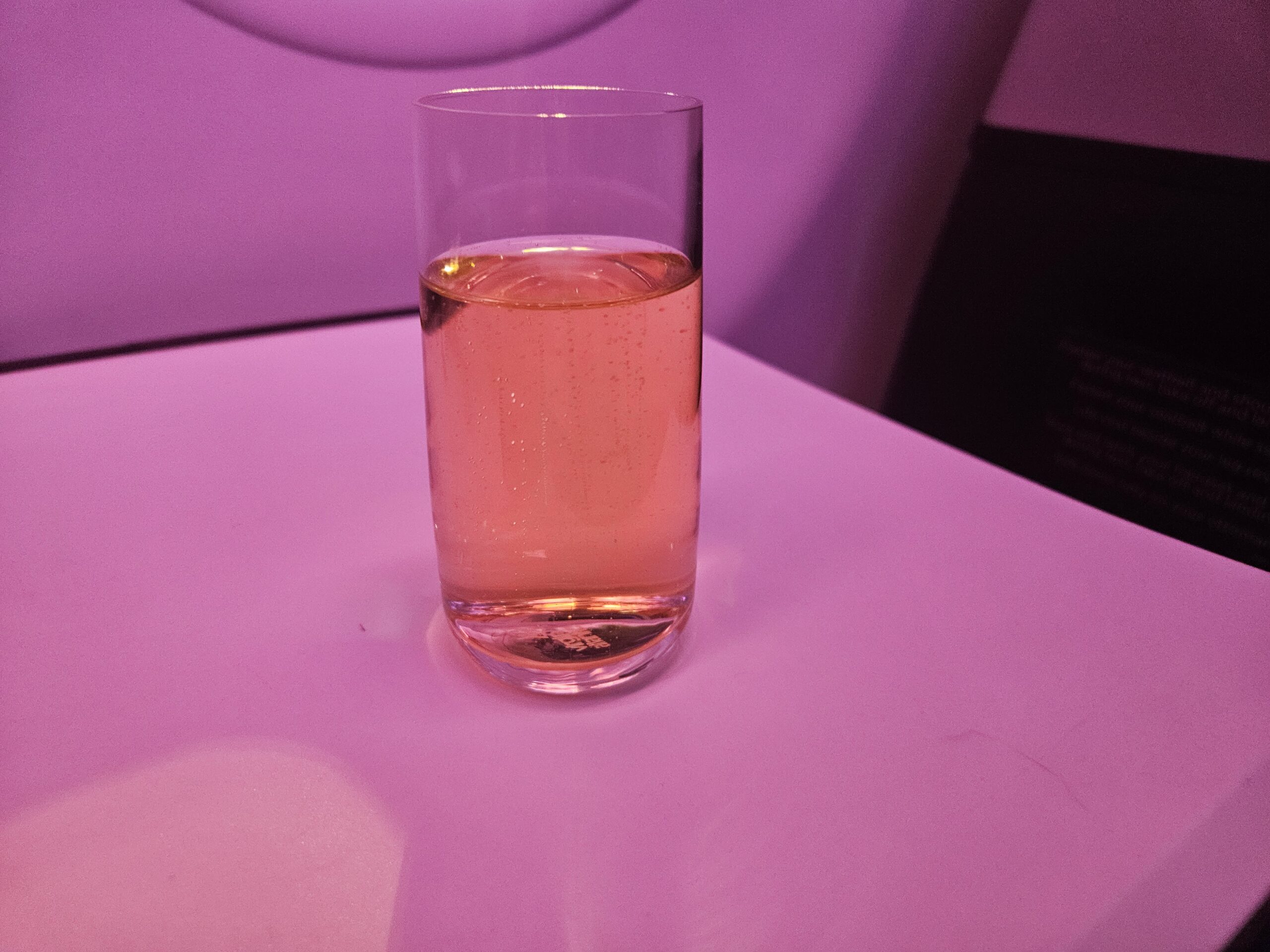 Virgin Atlantic A330-900neo Upper Class Review – sparkling wine english london virgin atlantic business class upper class predeparture pre-departure beverage