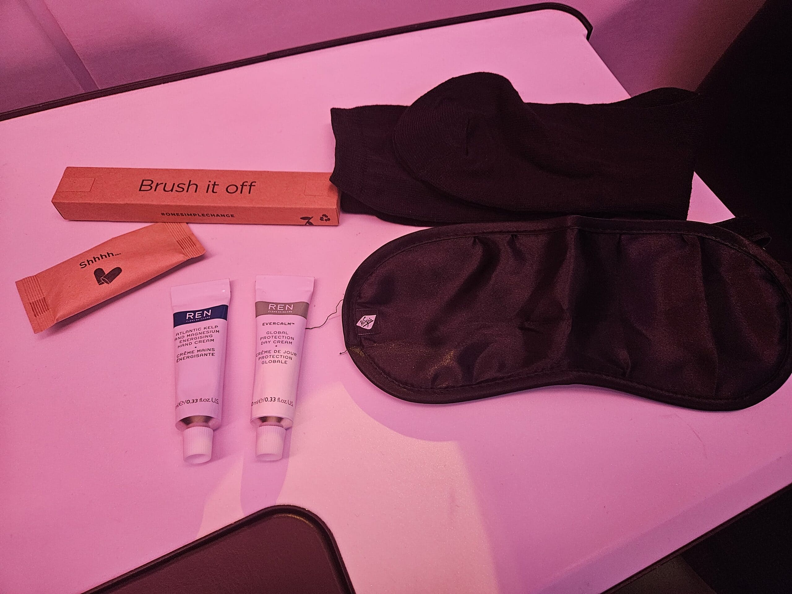 Virgin Atlantic A330-900neo Upper Class Review – virgin atlantic upper class business class contents amenity kit toothbrush eyemask socks