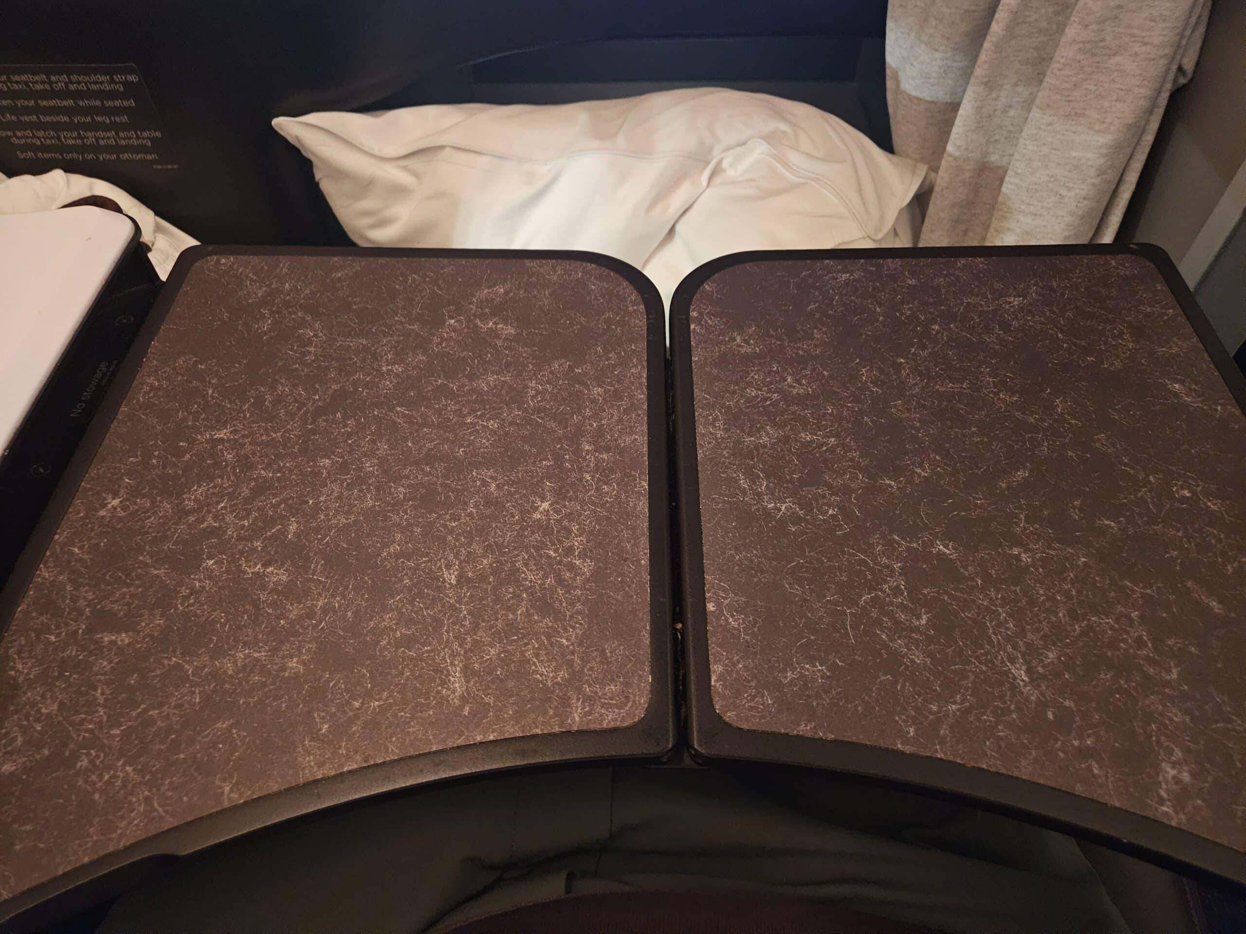 Virgin Atlantic A330-900neo Upper Class Review – business class traytable tray table virgin atlantic