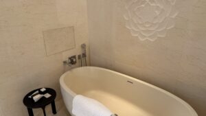 Park Hyatt Bangkok Review 22 - park hyatt bangkok Park Hyatt Bangkok Review – Park Hyatt Bangkok Park Suite King Bathtub And Side Amenity Table