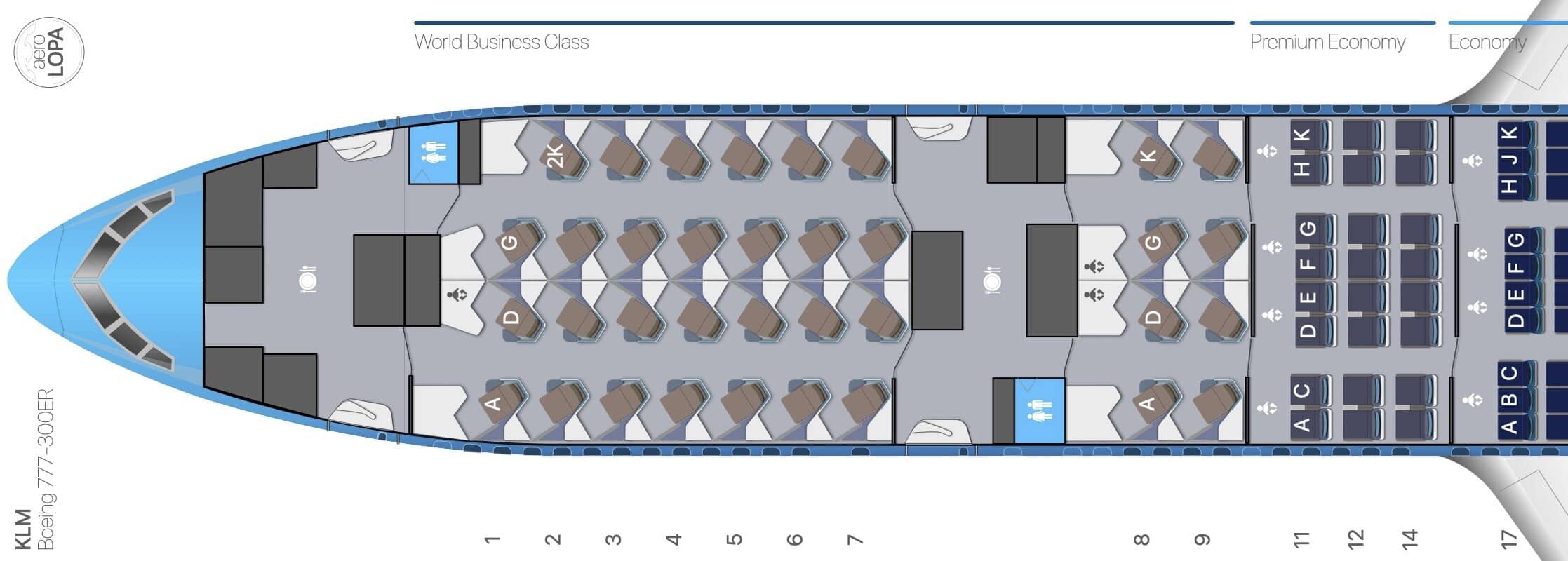 KLM 777-300ER Business Class Review 9 - klm 777-300er business class KLM 777-300ER Business Class Review – KLM Boeing 777-300ER Seat Map.