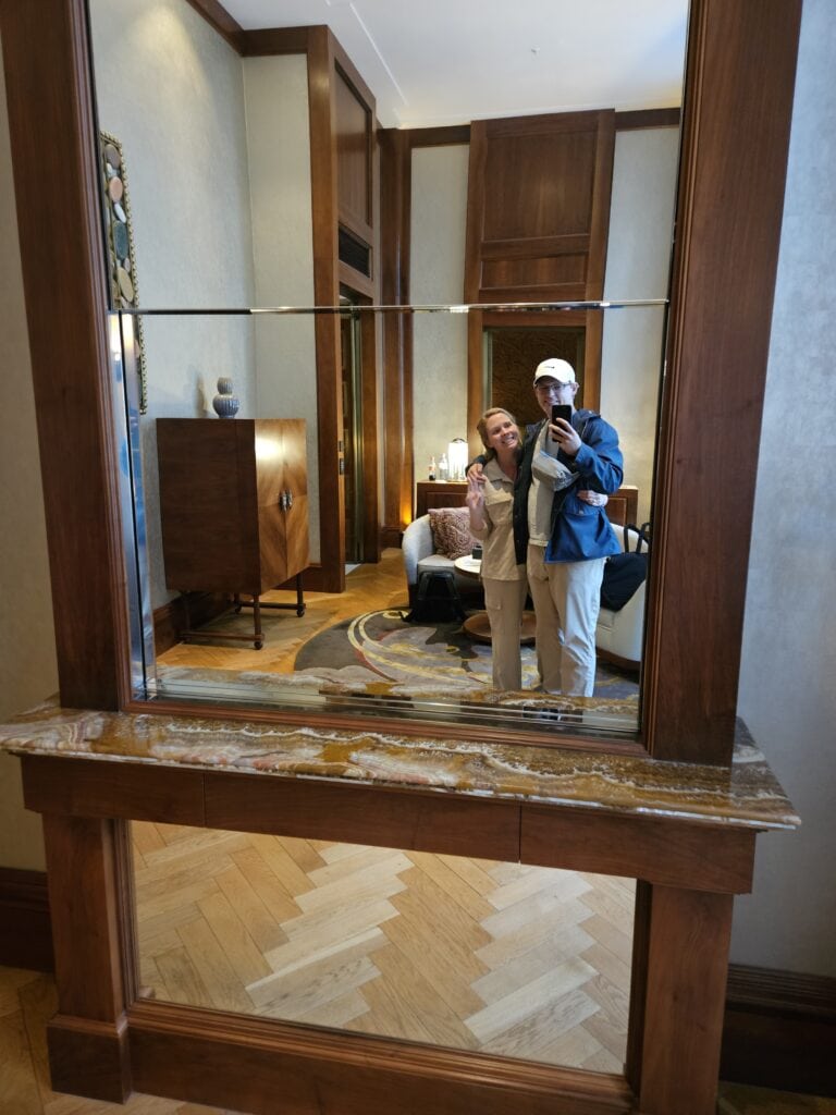 Park Hyatt Vienna Review – park hyatt vienna park suite deluxe hidden television tv mirror antique old fireplace fire place