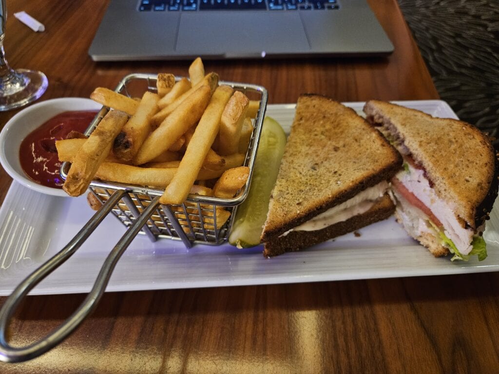 Hyatt Regency Boston Review – avenue one dinner sandwich fries french ketchup hyatt regency boston