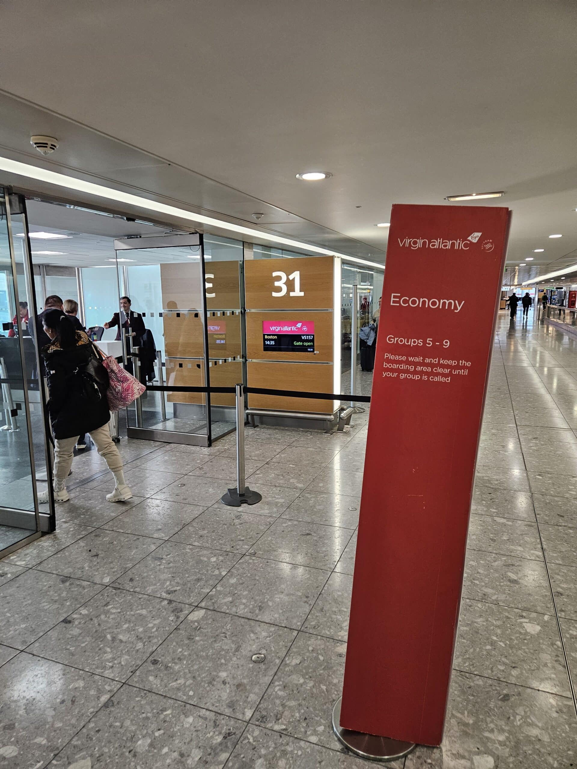 Virgin Atlantic A330-900neo Premium Economy Review 8 - Virgin Atlantic A330-900neo Premium Economy Virgin A330-900neo Premium Economy Review – virgin atlantic london heathrow lhr gate entrance 31 terminal 3