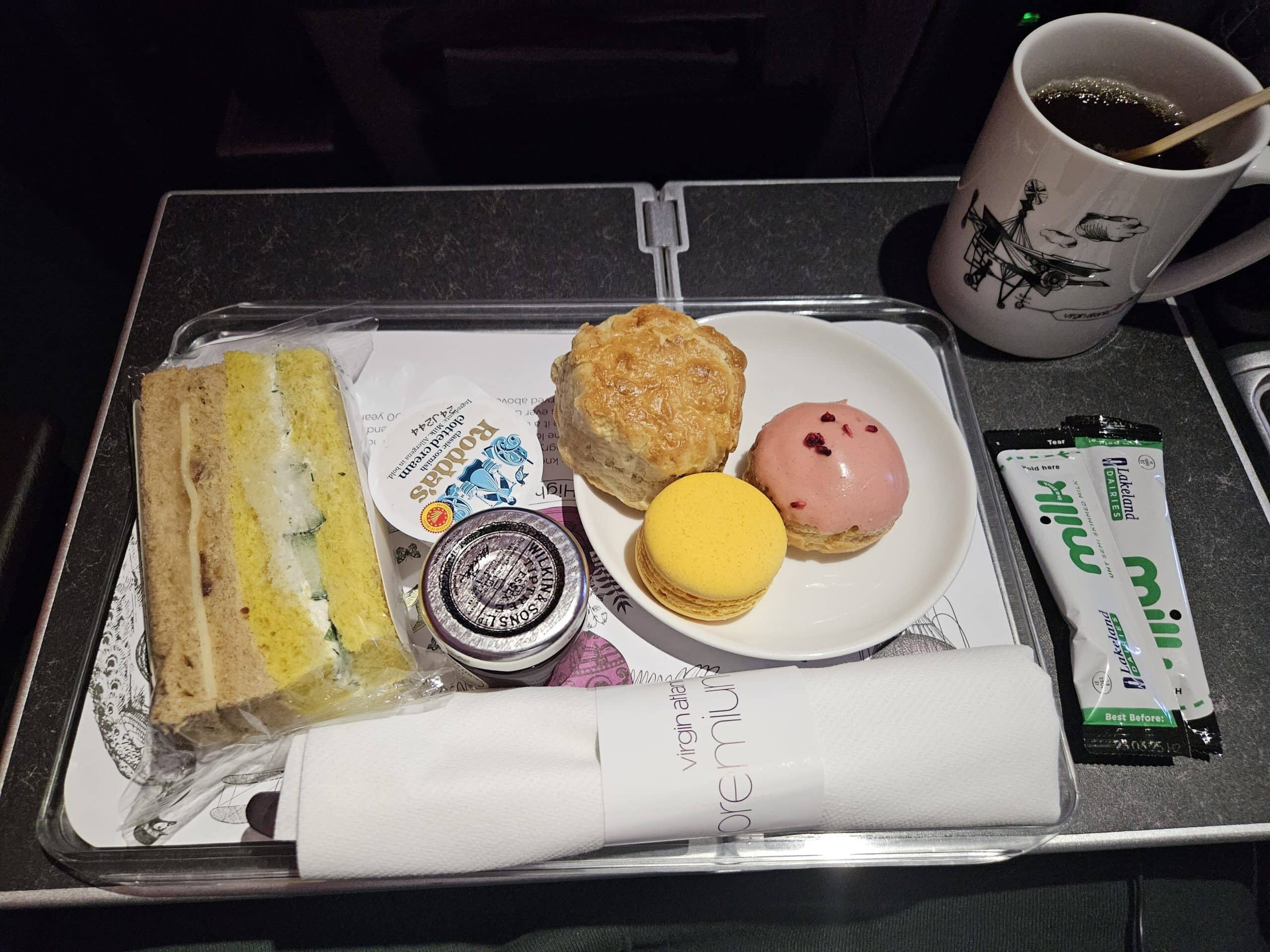 Virgin Atlantic A330-900neo Premium Economy Review 35 - Virgin Atlantic A330-900neo Premium Economy Virgin A330-900neo Premium Economy Review – high tea jam cream finger sandwiches premium economy virgin atlantic a330