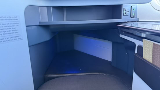 KLM 777-300ER Business Class Review 19 - klm 777-300er business class KLM 777-300ER Business Class Review – KLM Boeing 777-300ER Business Class Bed Footwell