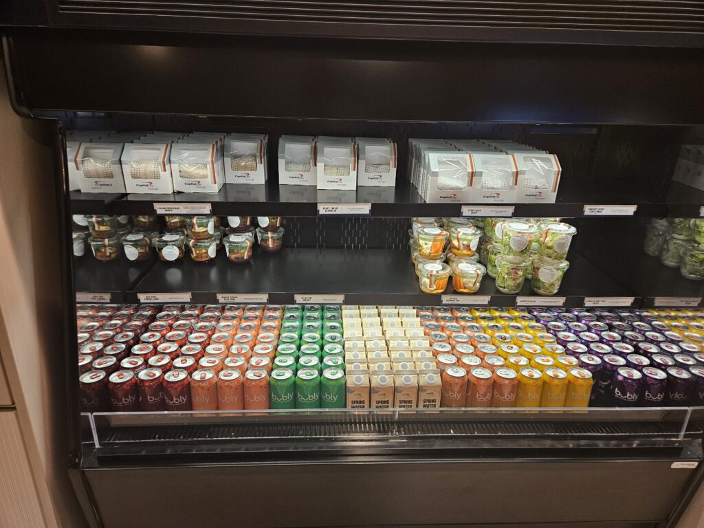 capital one lounge iad - grab-n-go drinks