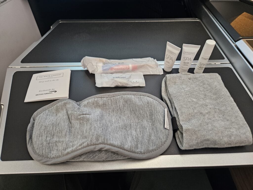 British Airways A350-1000 Business Class Review 18 - British Airways A350-1000 Business Class British Airways A350-1000 Business Class - Club Suites Amenity Kit Contents