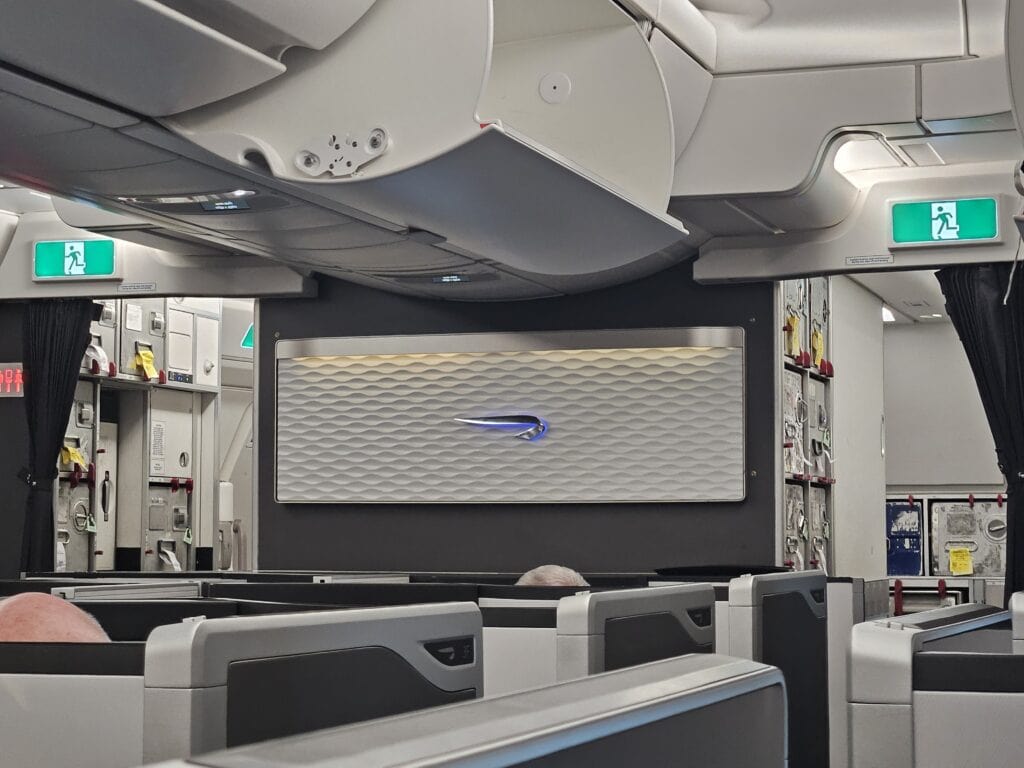 British Airways A350-1000 Business Class Review 1 - British Airways A350-1000 Business Class British Airways A350-1000 Business Class - Bulkhead Logo Sign