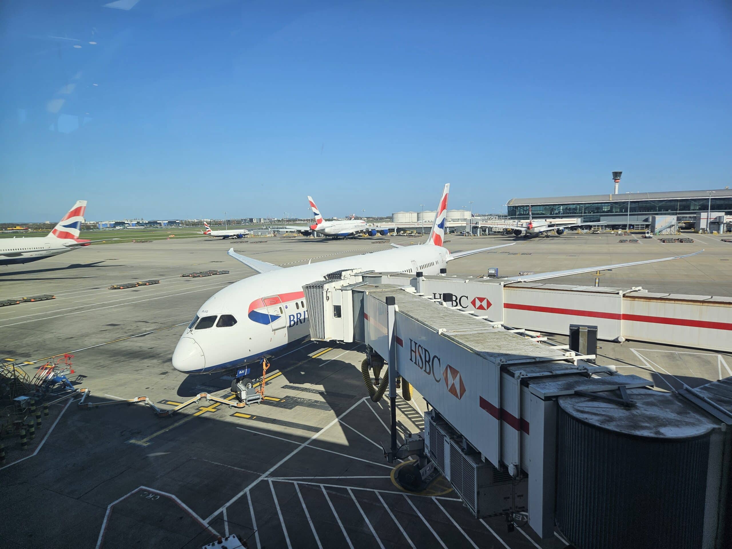 British Airways 787-8 Premium Economy - Plane from Terminal