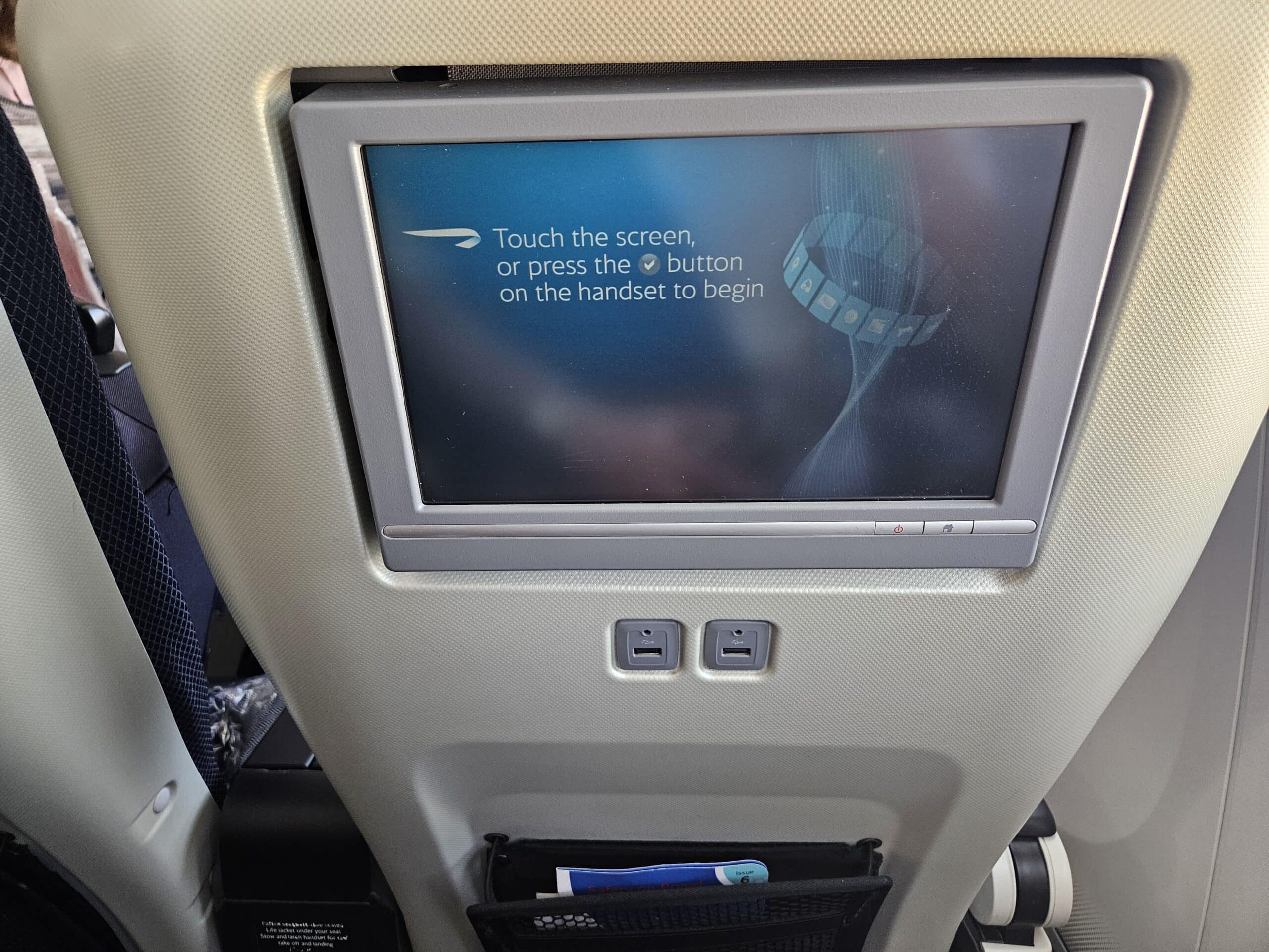 British Airways 787-8 Premium Economy - Entertainment Screen