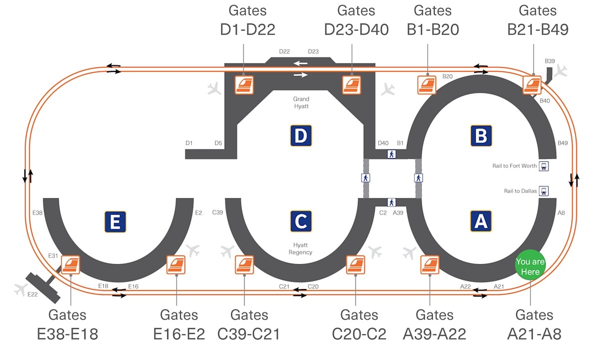Dallas Fort Worth International Airport [DFW] - Terminal Map