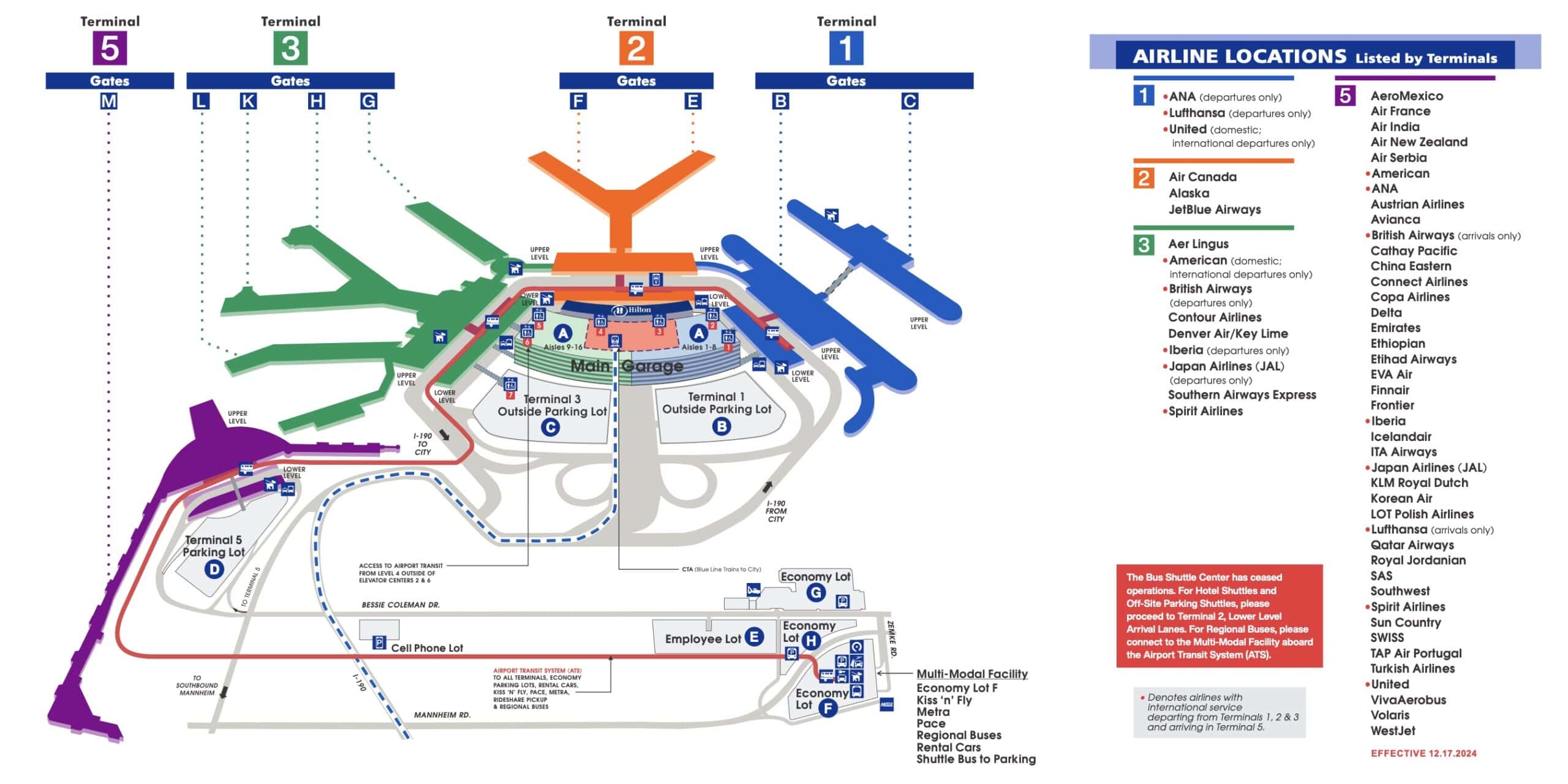 Chicago O’Hare International Airport [ORD] - Inter0Terminal Transfers