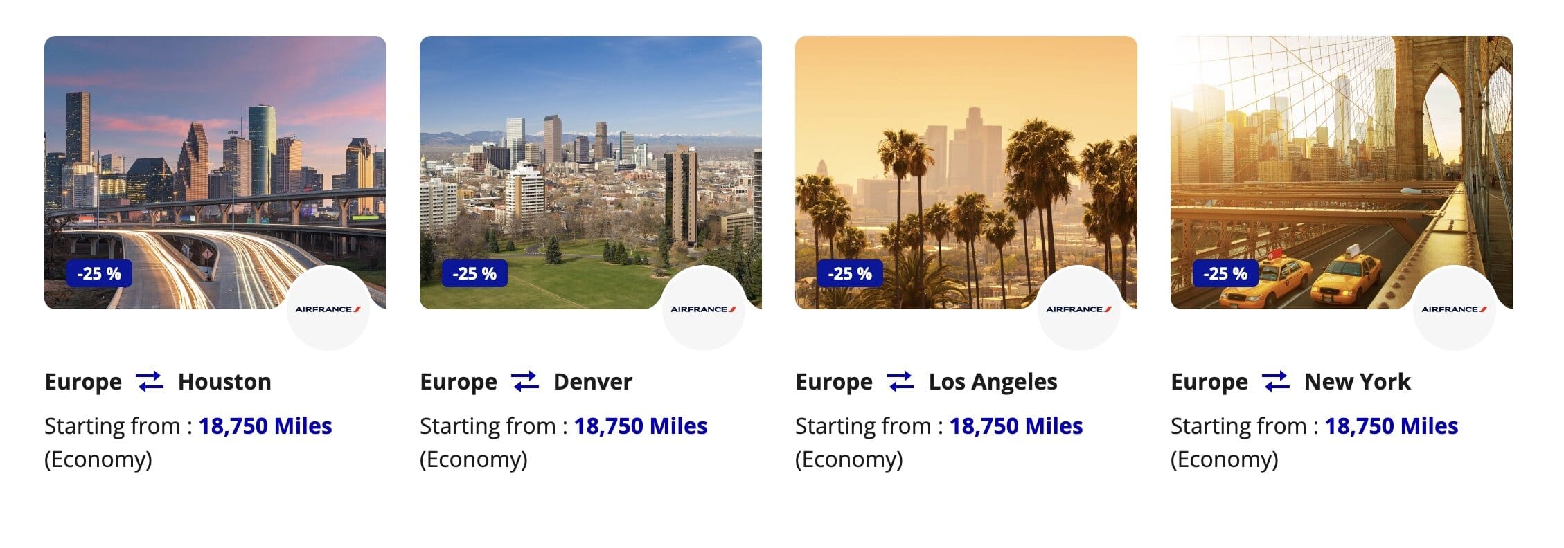 Flying Blue Promo Rewards: United States and Canada Routes