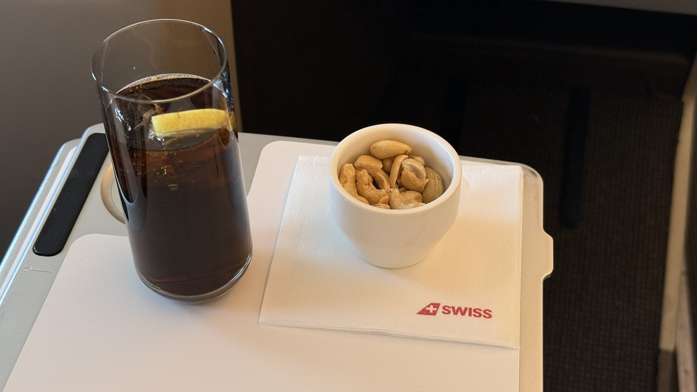 SWISS A330-300 Business Class Review: Seats, Food, Service, And More 18 - SWISS A330-300 Business Class SWISS A330-300 Business Class - Nuts And Beverage