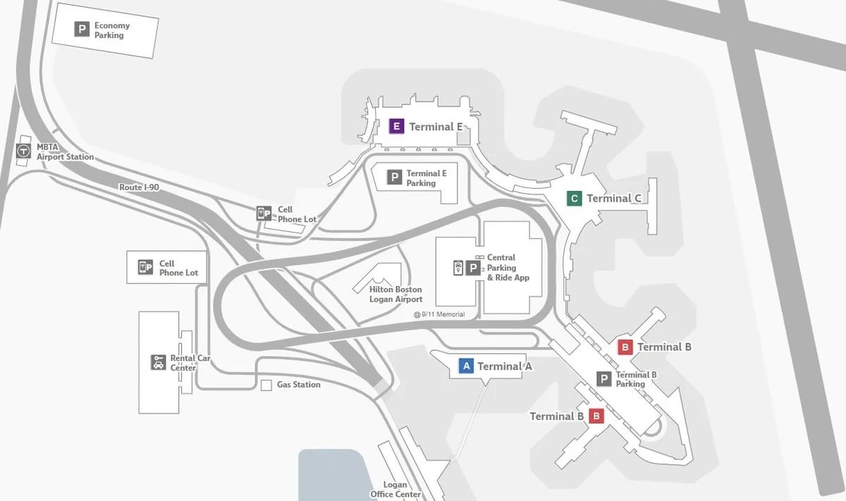 Boston Logan Airport Lounges Guide - Terminal Map