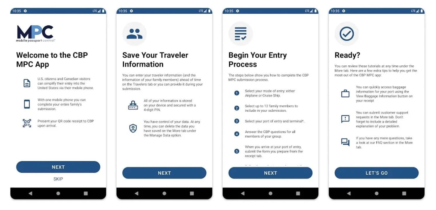 Mobile Passport Control App