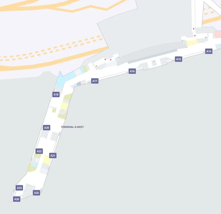 Philadelphia International Airport [PHL] - Terminal A-West Map