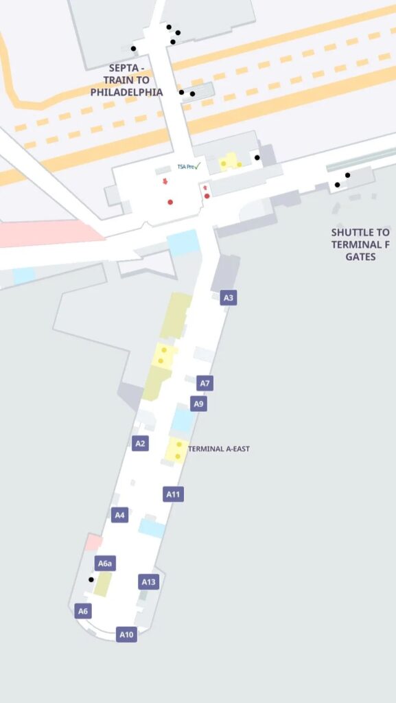 Philadelphia International Airport [PHL] - Terminal A-East Map