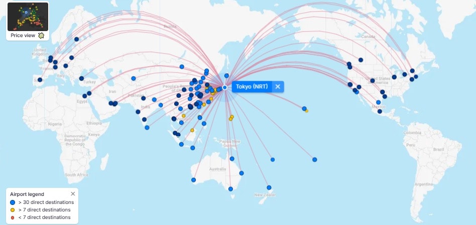 Tokyo Narita vs Haneda: Which Airport Should You Choose - Narita International Airport [NRT] Route Map