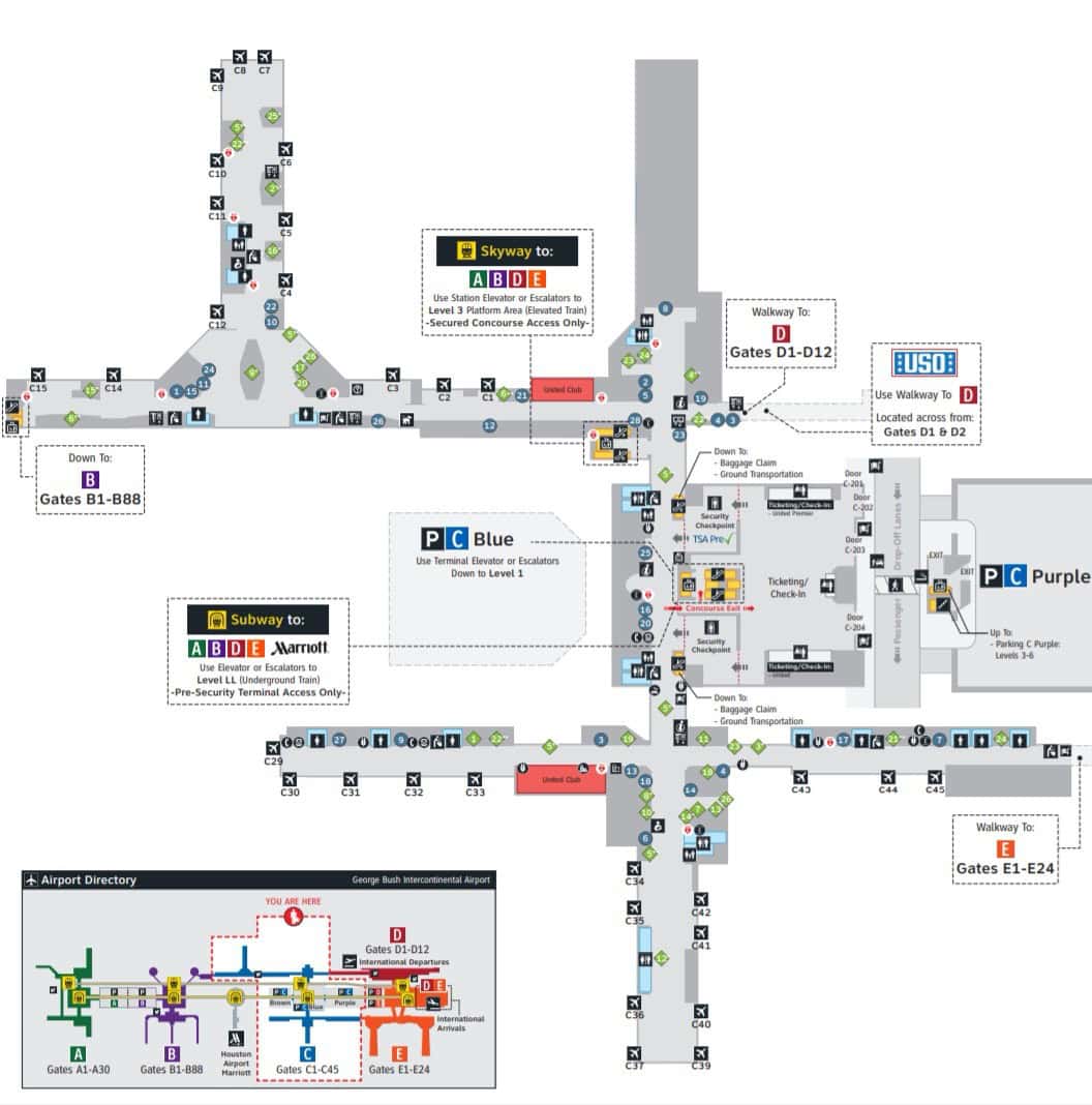 George Bush Intercontinental Airport [IAH] - Terminal C Map