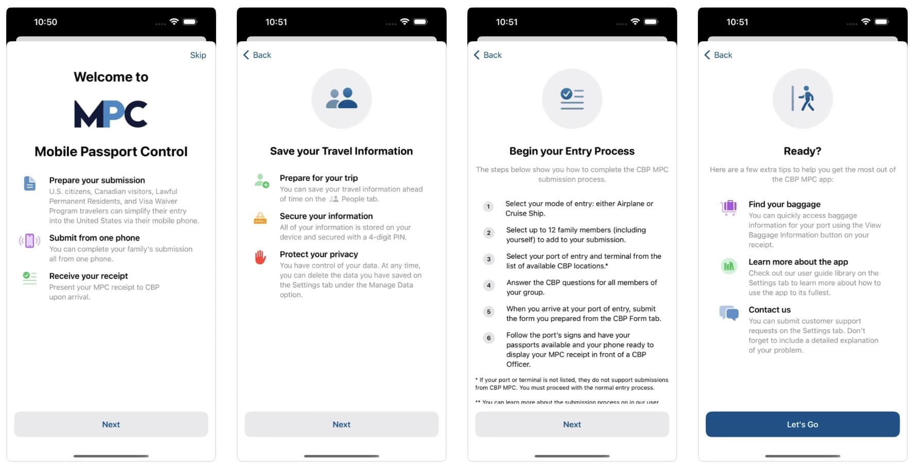 Mobile Passport Control App