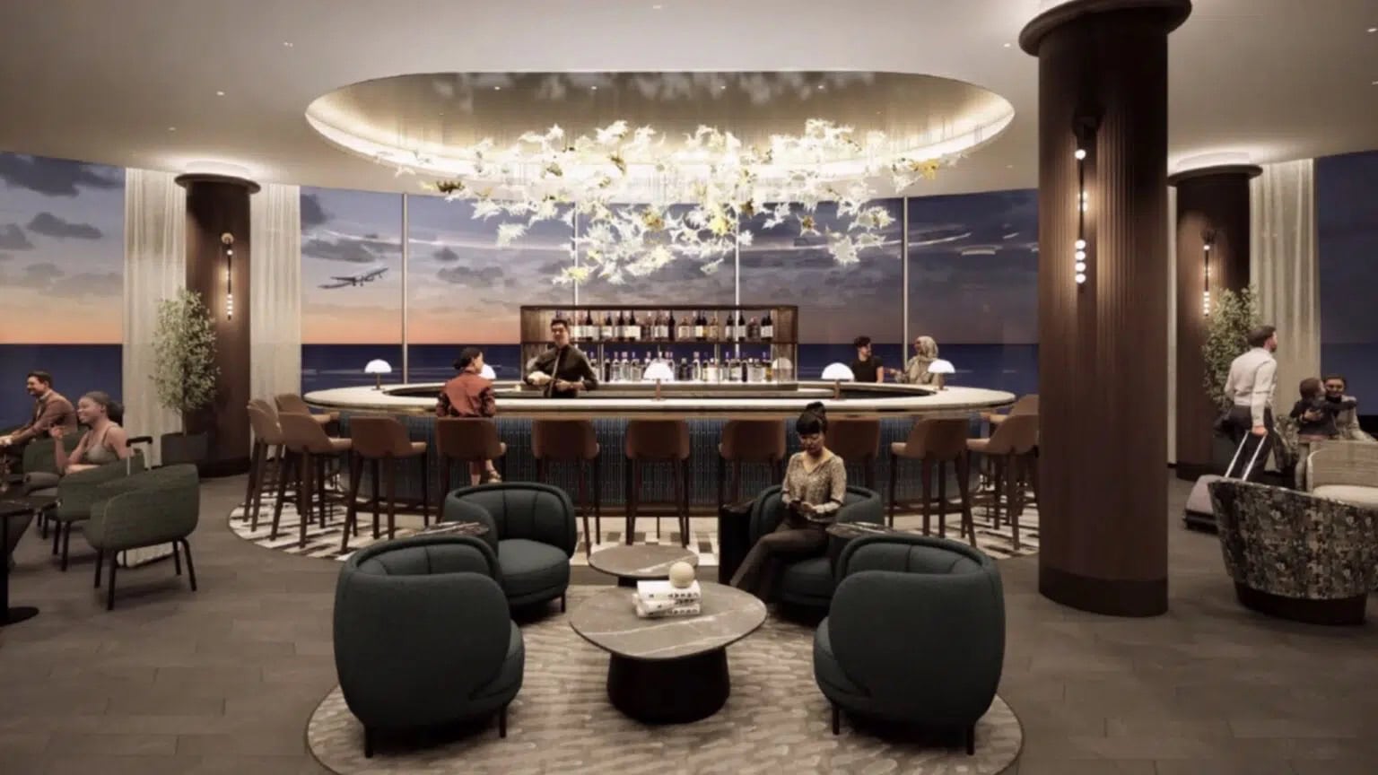 Boston Logan Airport Lounges Guide: Access, Hours, And Amenities 8 - Boston Logan Airport Lounges Boston Logan Airport Lounges Guide - Amex Centurion Lounge Rendering: Terminal C
