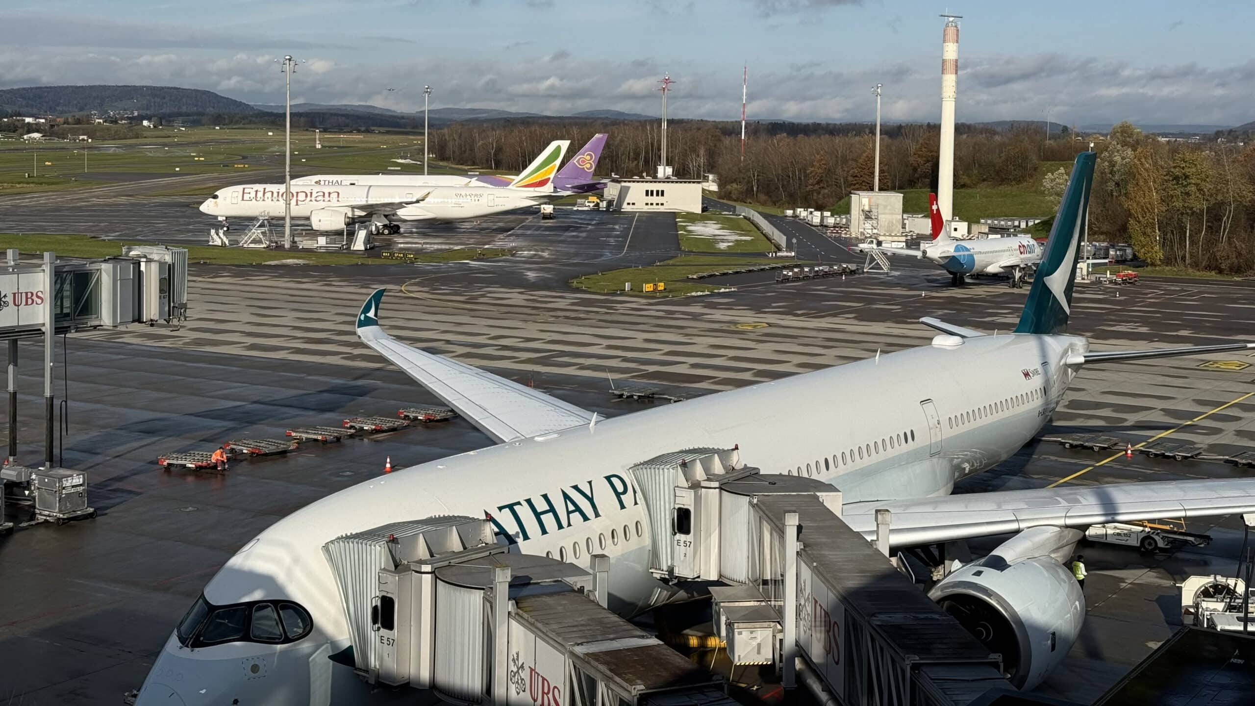 Cathay Pacific A350-900 Business Class - Terminal E Observation Deck At Zurich International Airport (ZRH)