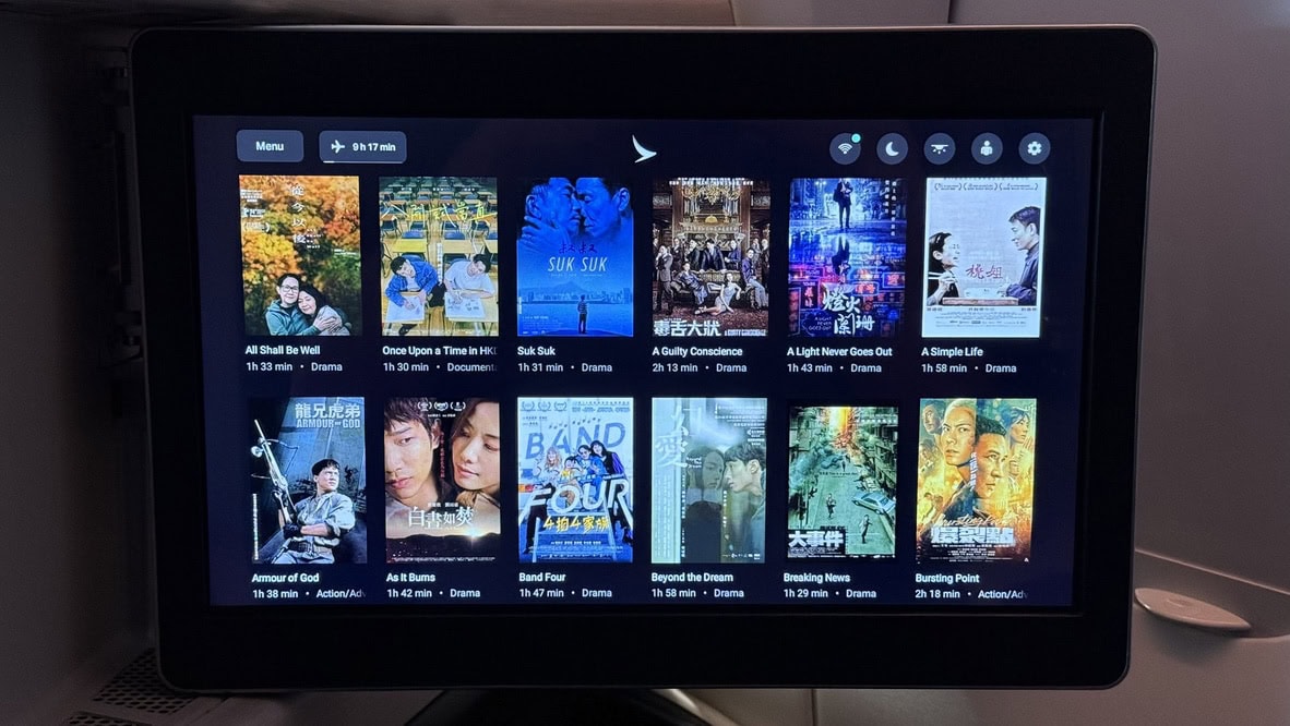 Cathay Pacific A350-900 Business Class - Hong Kong And Chinese Movie Selection