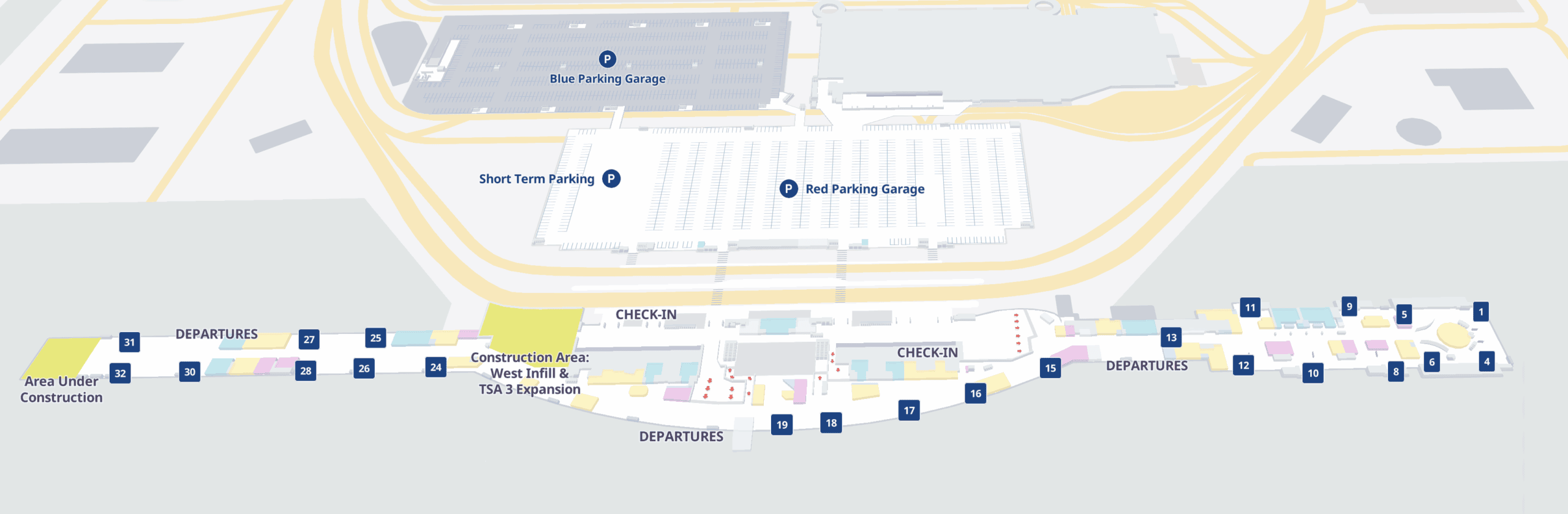 Austin-Bergstrom International Airport [AUS] - Barbara Jordan Terminal Map