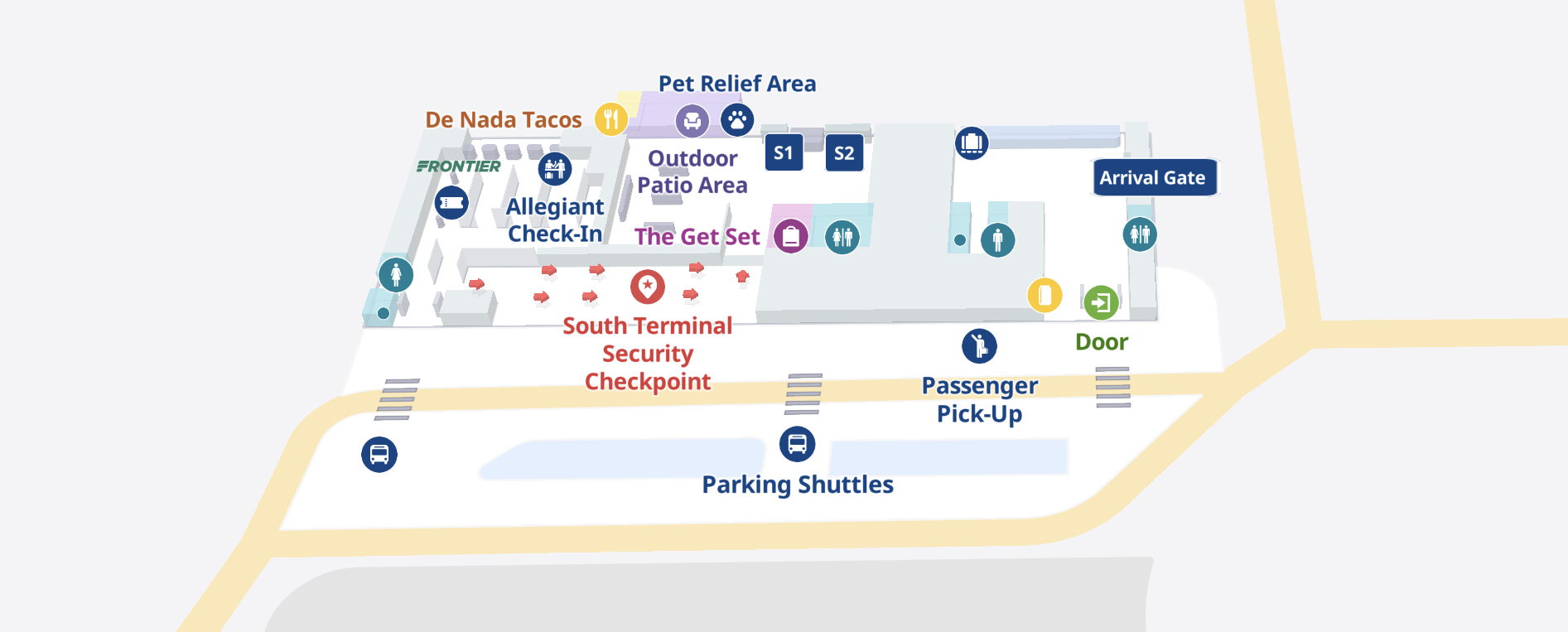 Austin-Bergstrom International Airport [AUS] - South Terminal Map