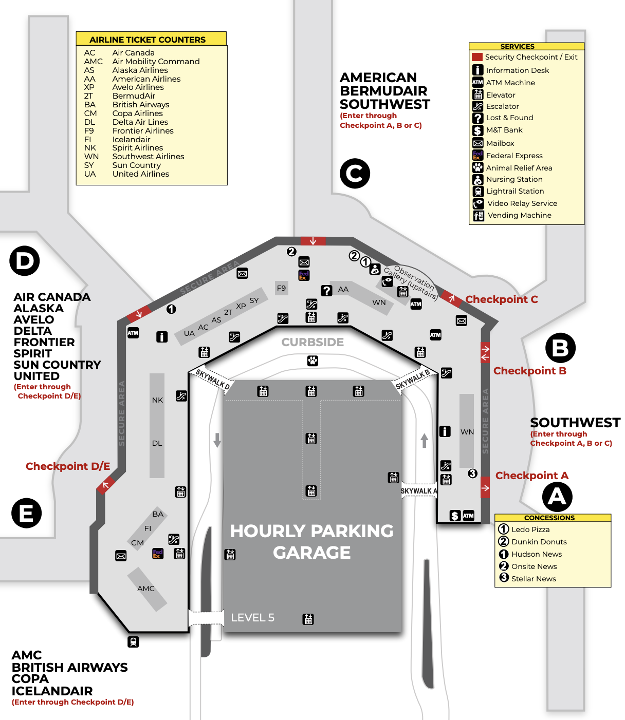 Baltimore/Washington International Airport [BWI] - Main Terminal Map