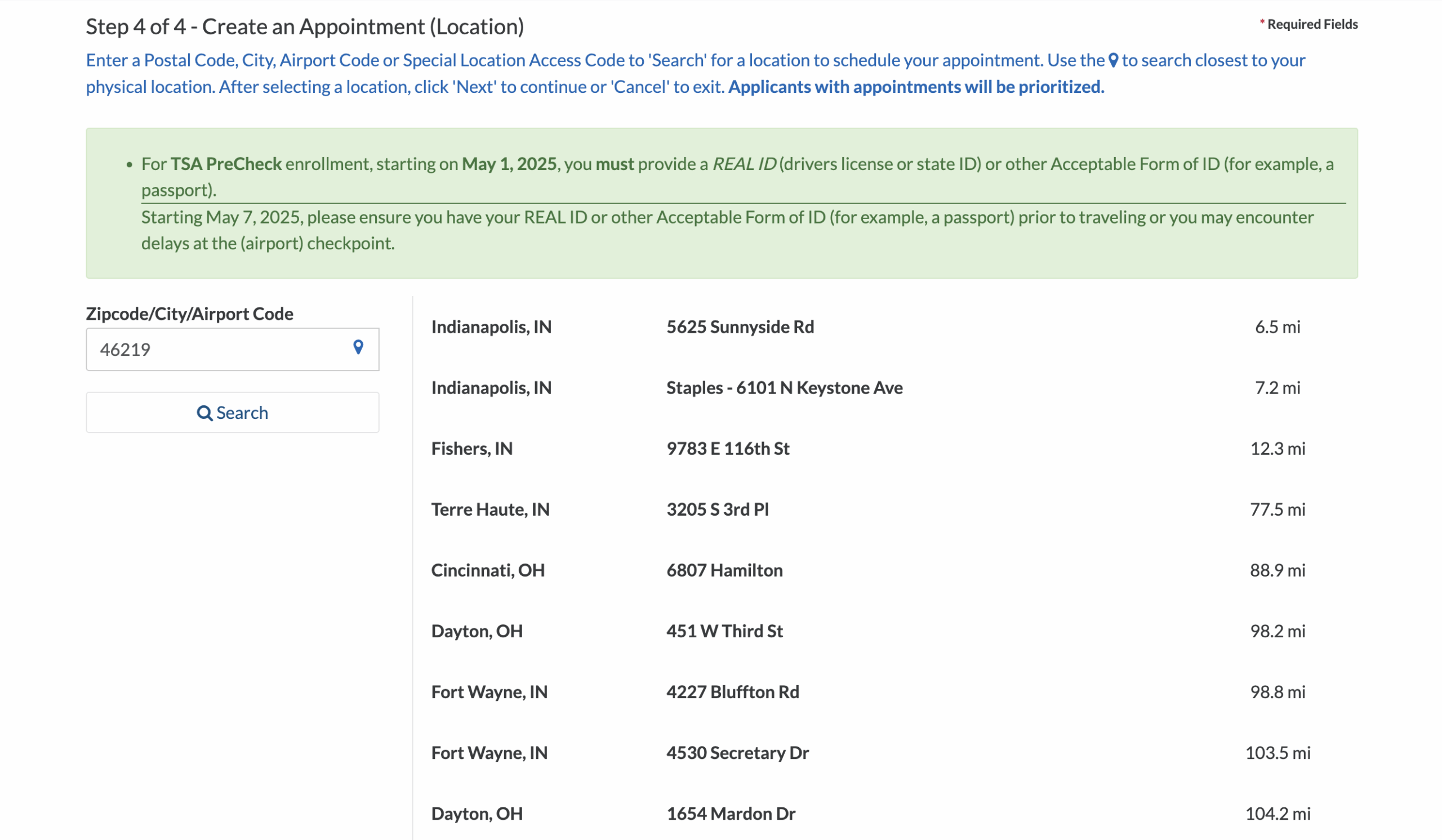 TSA PreCheck Guide - In-Person Appointment Scheduling