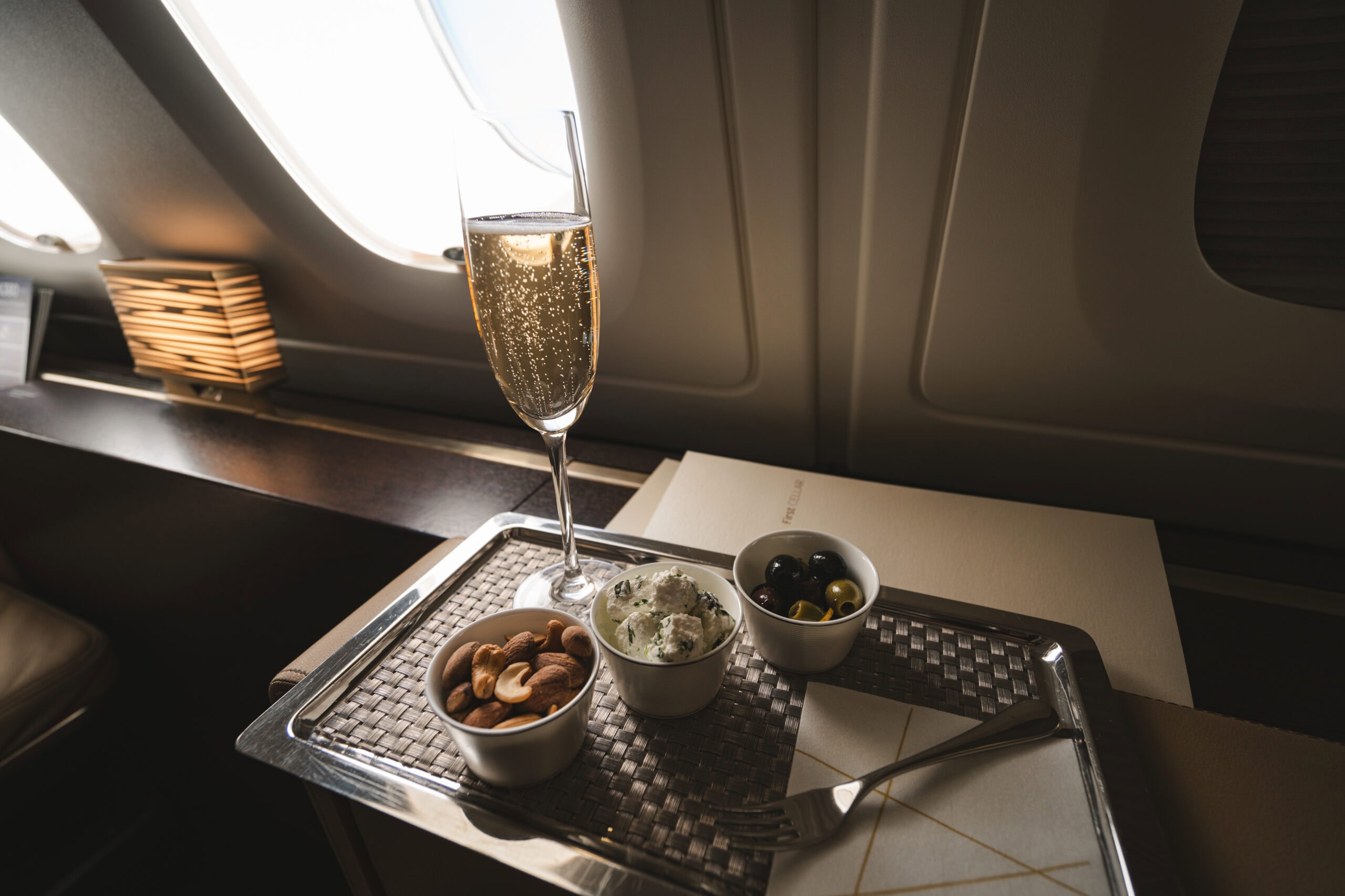Etihad Airways A380-800 First Class [The Apartment] - First Class Pre-Departure Drink And Snack