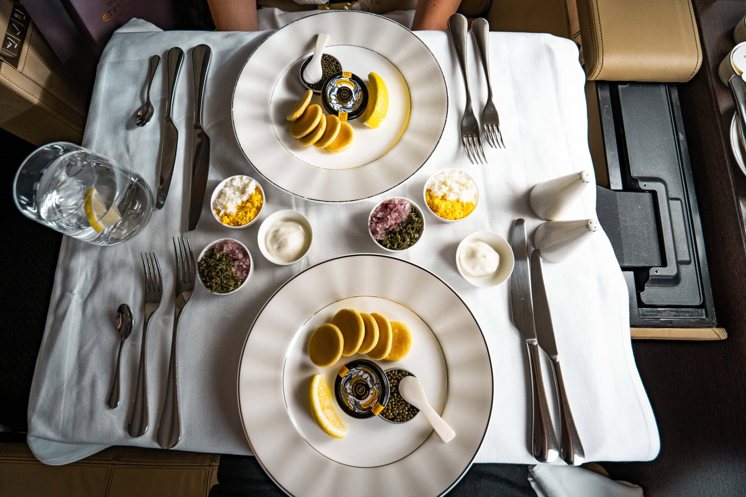 Etihad Airways A380-800 First Class [The Apartment] - First Class Caviar Service