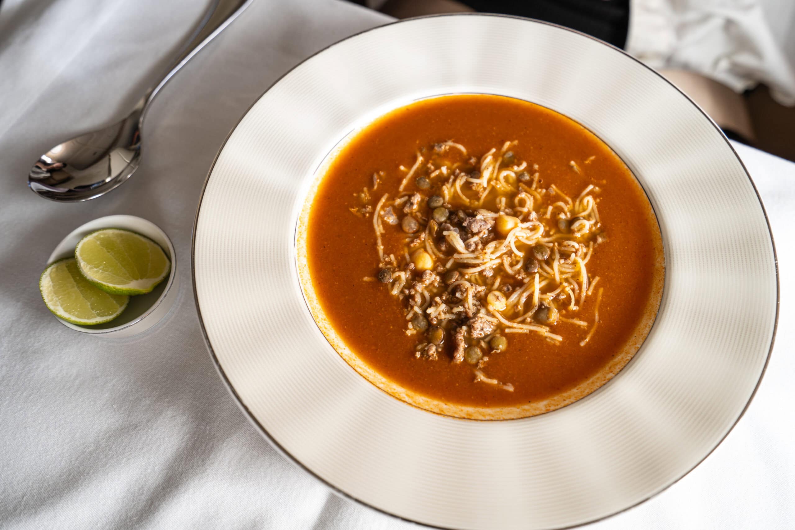 Etihad Airways A380-800 First Class [The Apartment] - First Class Harirra Soup