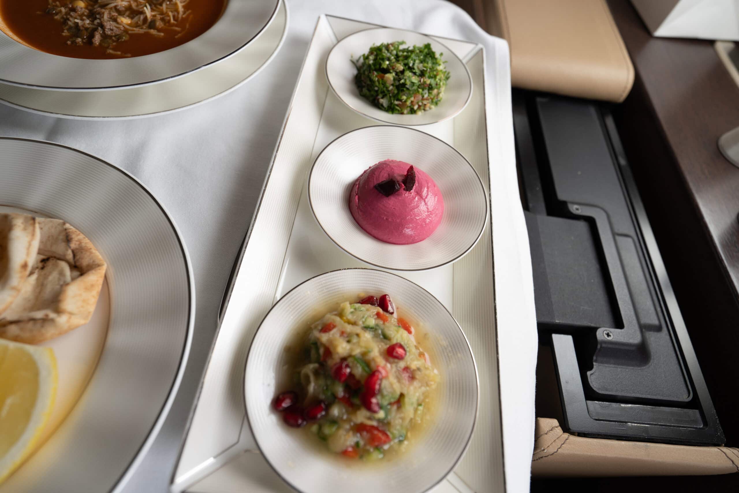 Etihad Airways A380-800 First Class [The Apartment] - First Class Arabic Mezze