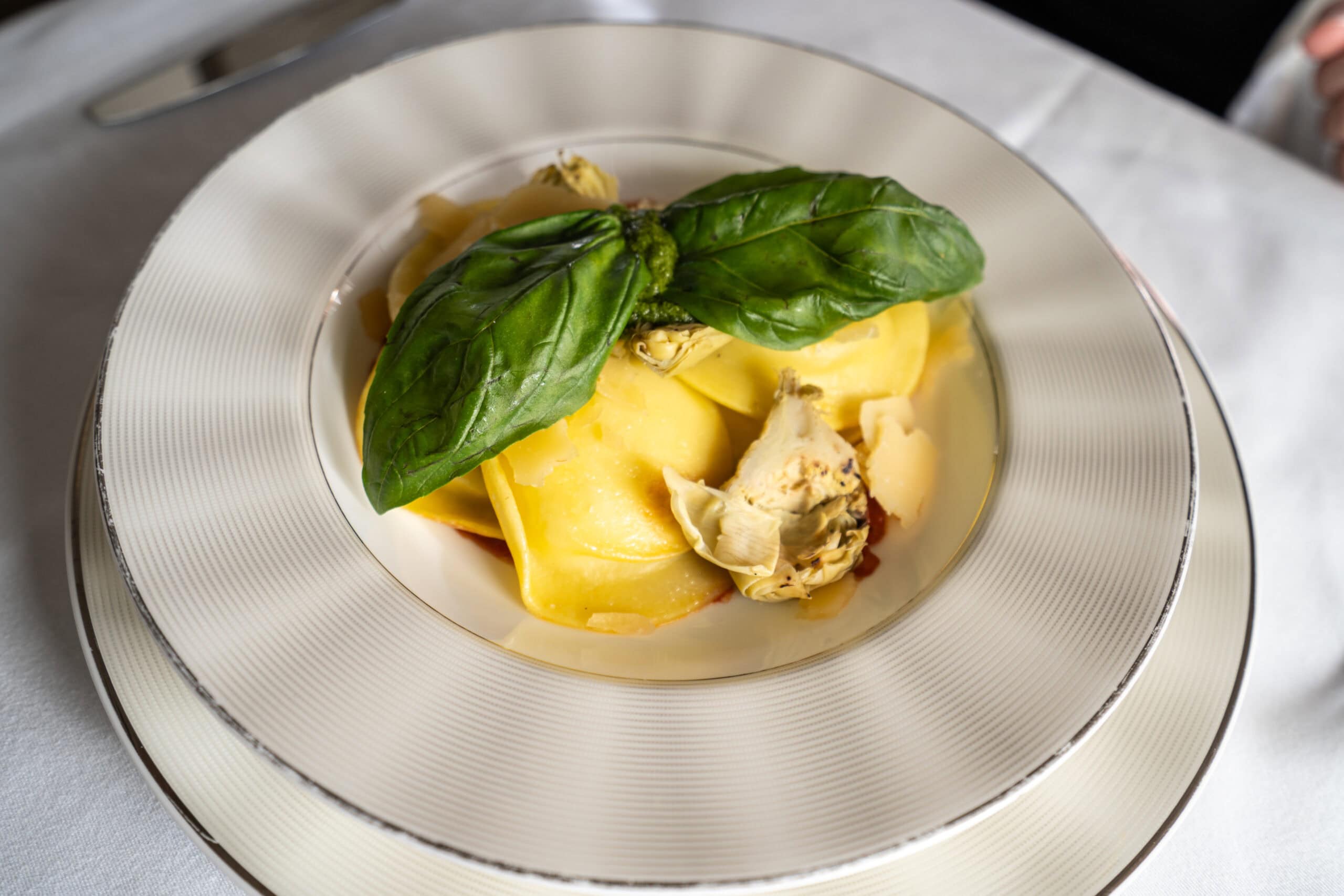 Etihad Airways A380-800 First Class [The Apartment] - First Class Cheese Agnolotti