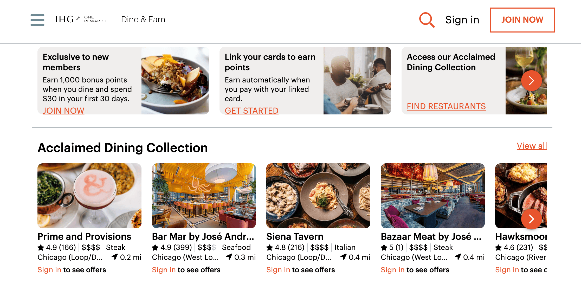 IHG One Rewards - Dine & Earn