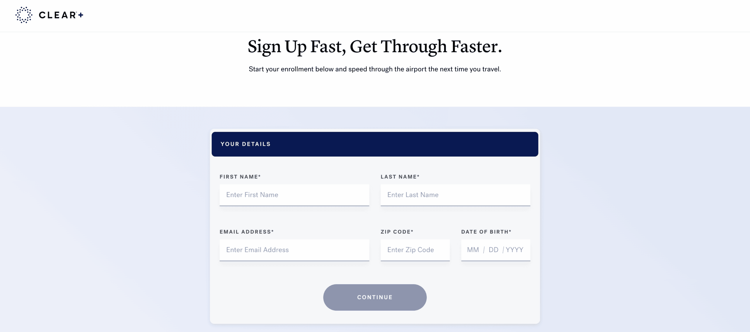 CLEAR Expedited Airport Security - CLEAR Online Registration